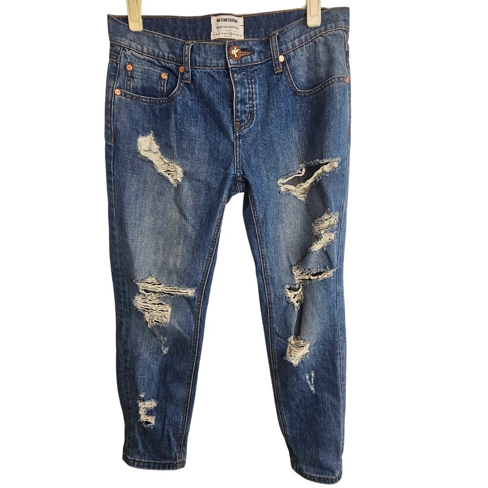 One X Teaspoon Free People Womens Distressed Jeans Size 28 Grunge Boho Hippie